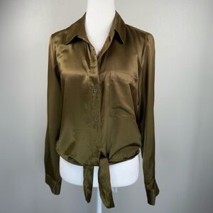 Sanctuary Olive Button Down Shirt